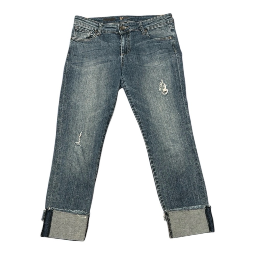 Kut from the Kloth Cropped Distressed Boyfriend Jeans Size 6